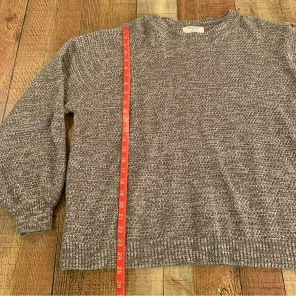 Zenana womens Gray knit crewneck sweater with balloon sleeves -xl - Picture 3 of 6
